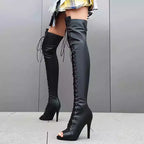 Bottes noires à talons hauts pour femmes