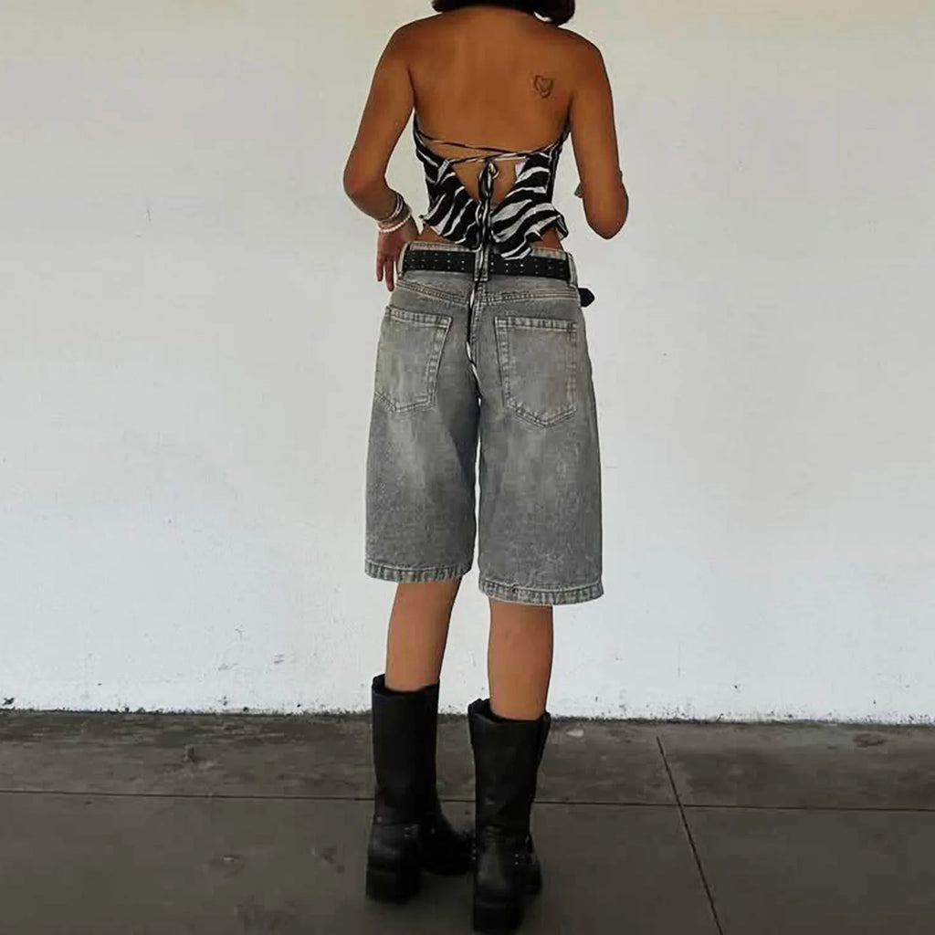 Jean ample taille moyenne pour femmes