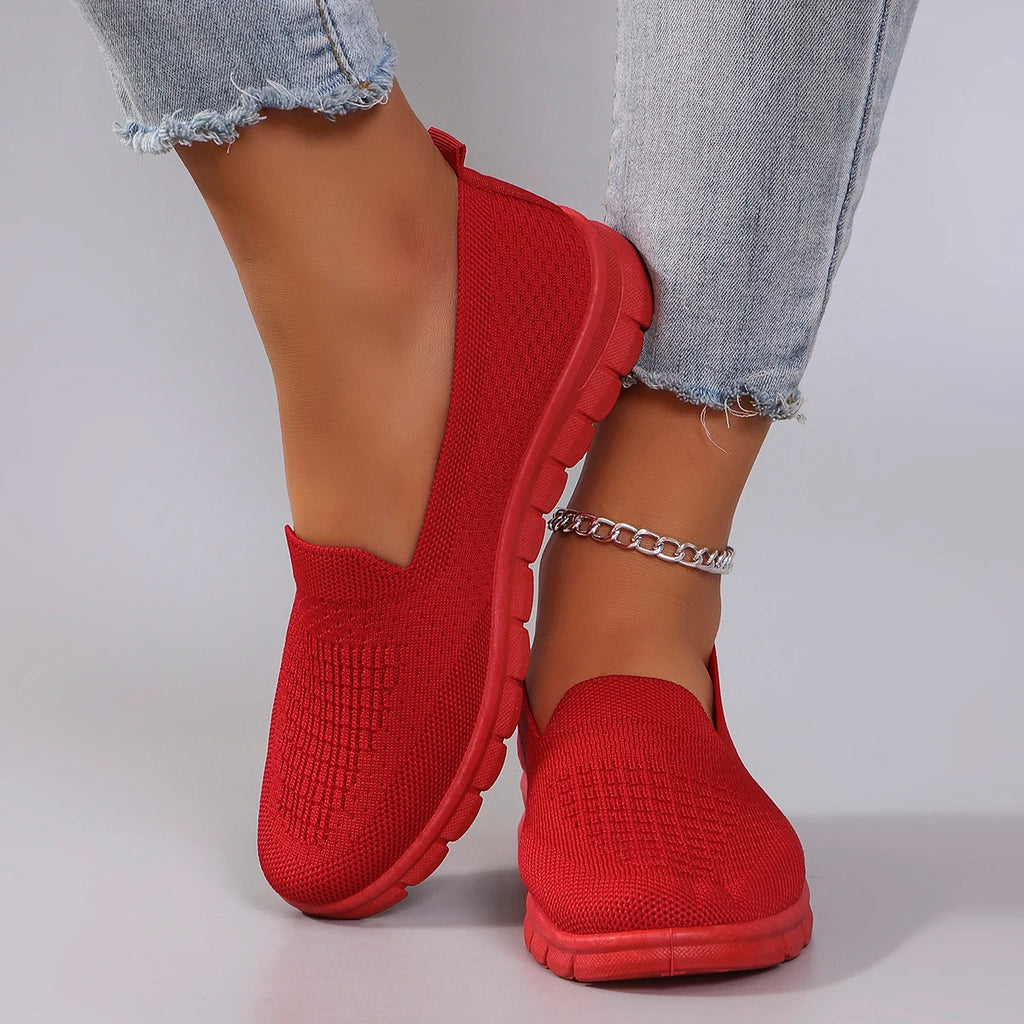 Chaussures plates d'été en maille respirante pour femmes
