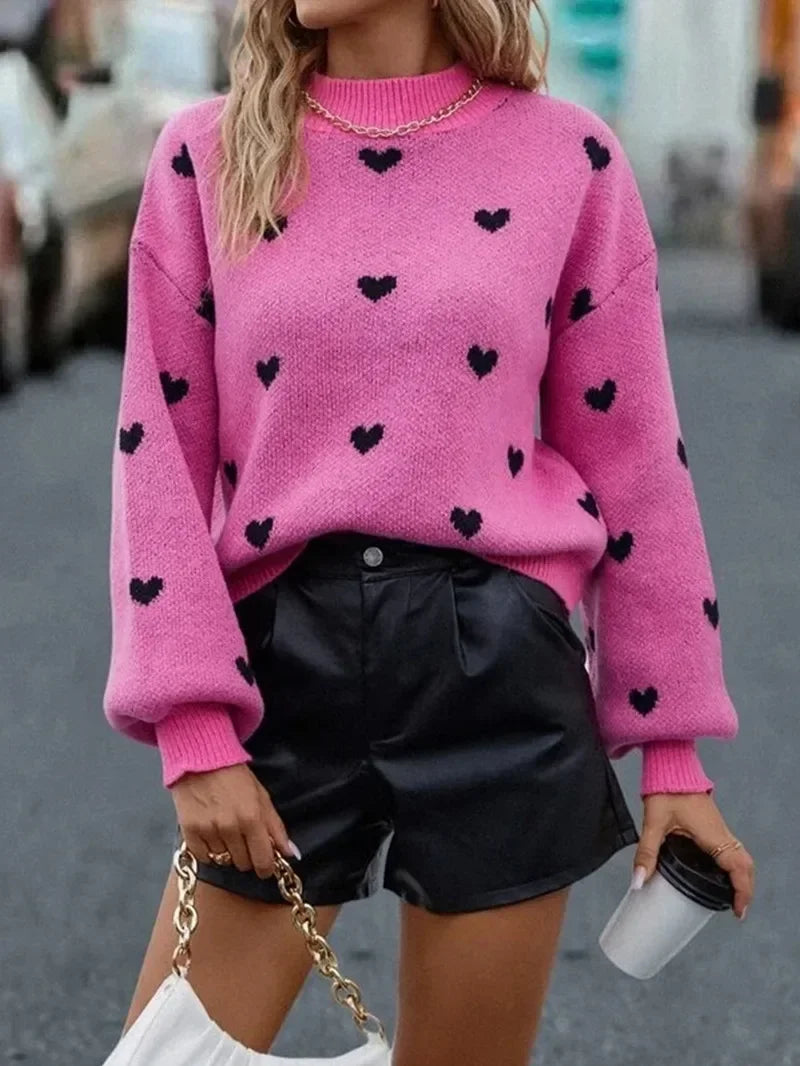 Pull ample à manches longues lanterne tricots pour femmes