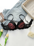 Soutien-gorge sexy en dentelle à carreaux pour femmes