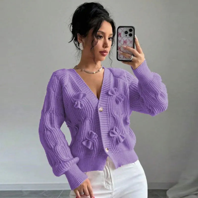 Pull tricoté à manches longues pour femmes