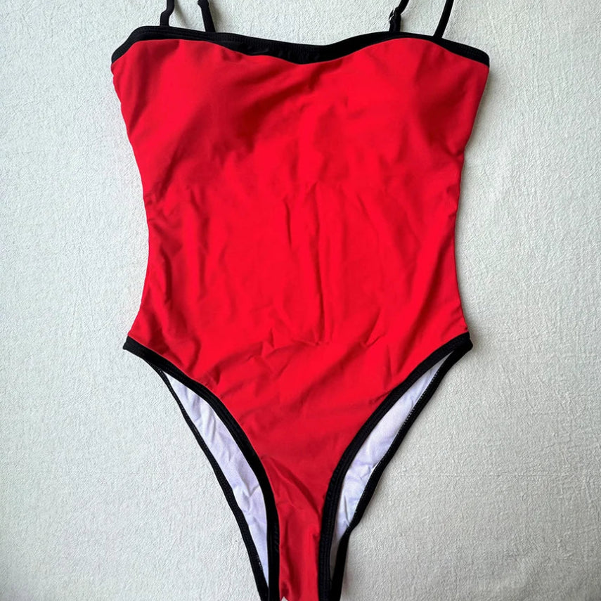 Maillot de bain une pièce coupe haute et dos nu, pour femmes