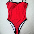 Maillot de bain une pièce coupe haute et dos nu, pour femmes