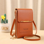 Sac à main en cuir souple téléphone portable pour femmes