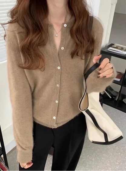 Cardigan Doux Femme – Maille et Col Rond