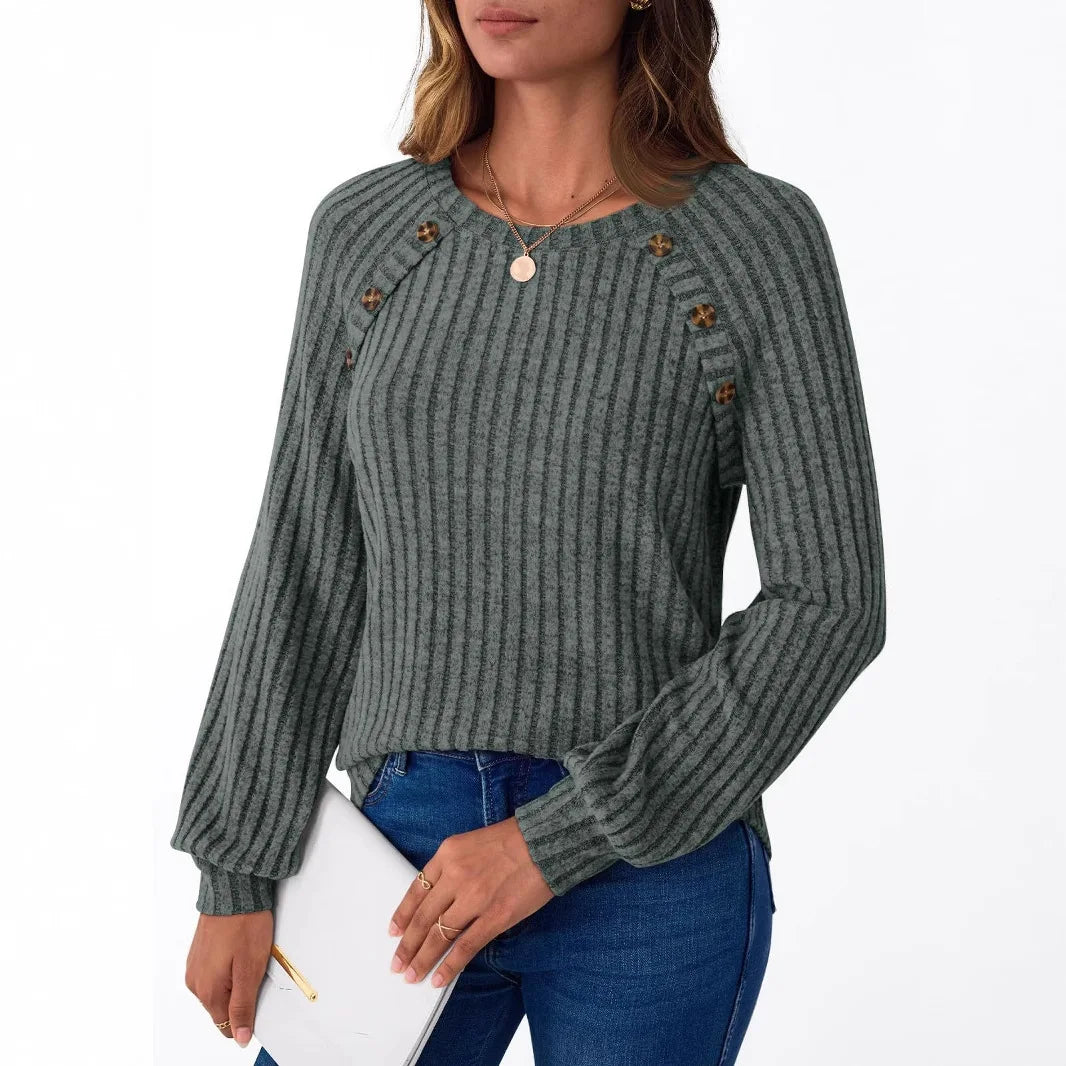 T-shirt à manches longue décontracté lâche pour femmes