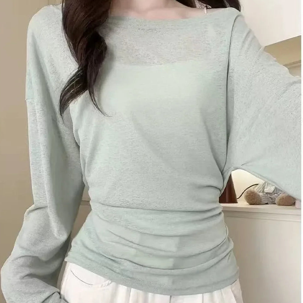 Top Transparent Femme – Épaules Dénudées et Taille Nouée