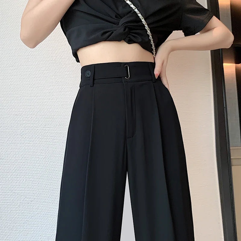 Pantalon ample taille haute pour femmes