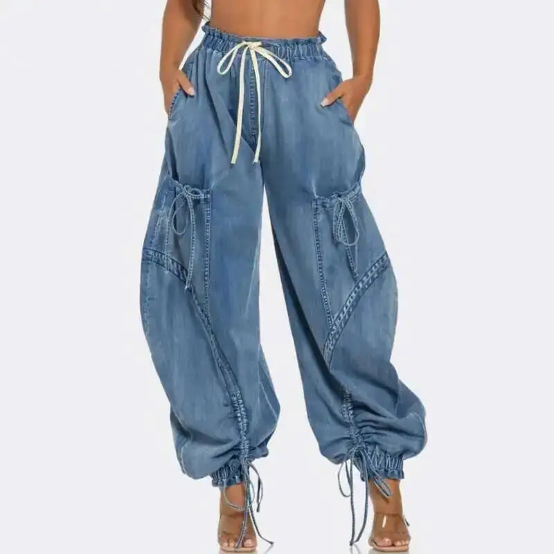 Jean taille haute élastique pour femmes