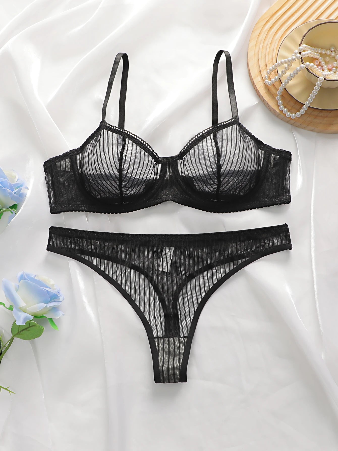 Ensemble de lingerie sexy transparente pour femmes