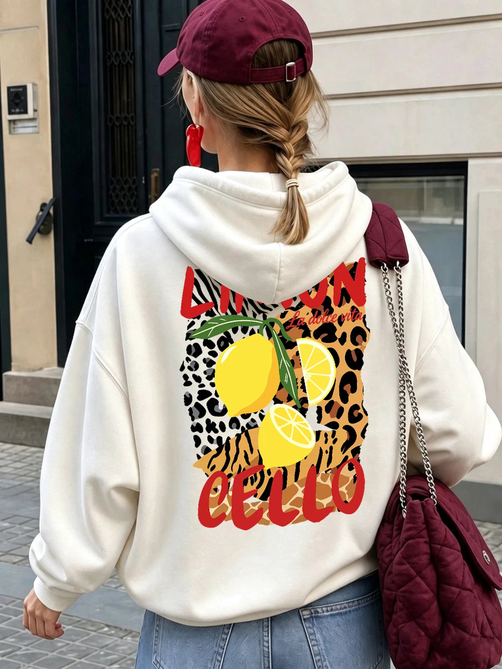 Sweat-shirts à capuche imprimés Limon Cello pour femmes