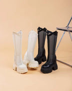Bottes genou haute à plate-forme pour femmes