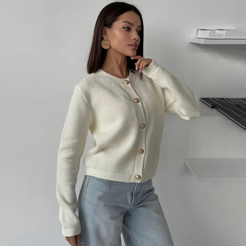 Gilet uni décontracté en maille pour femmes