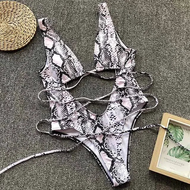 Maillot de bain une pièce à décolleté plongeant en V pour femmes