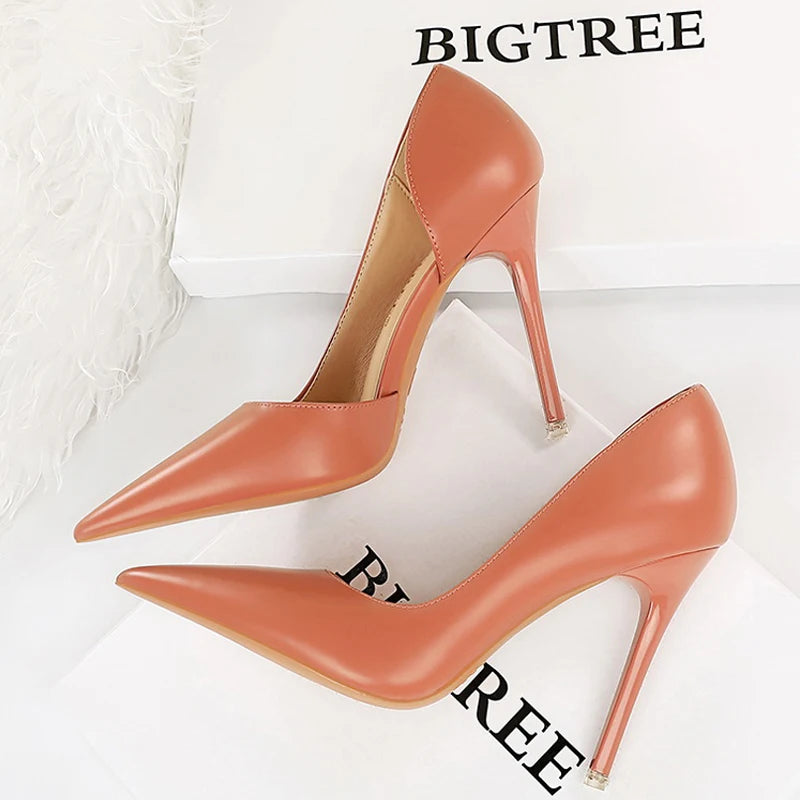 Escarpins en cuir de qualité à talons hauts pour femmes