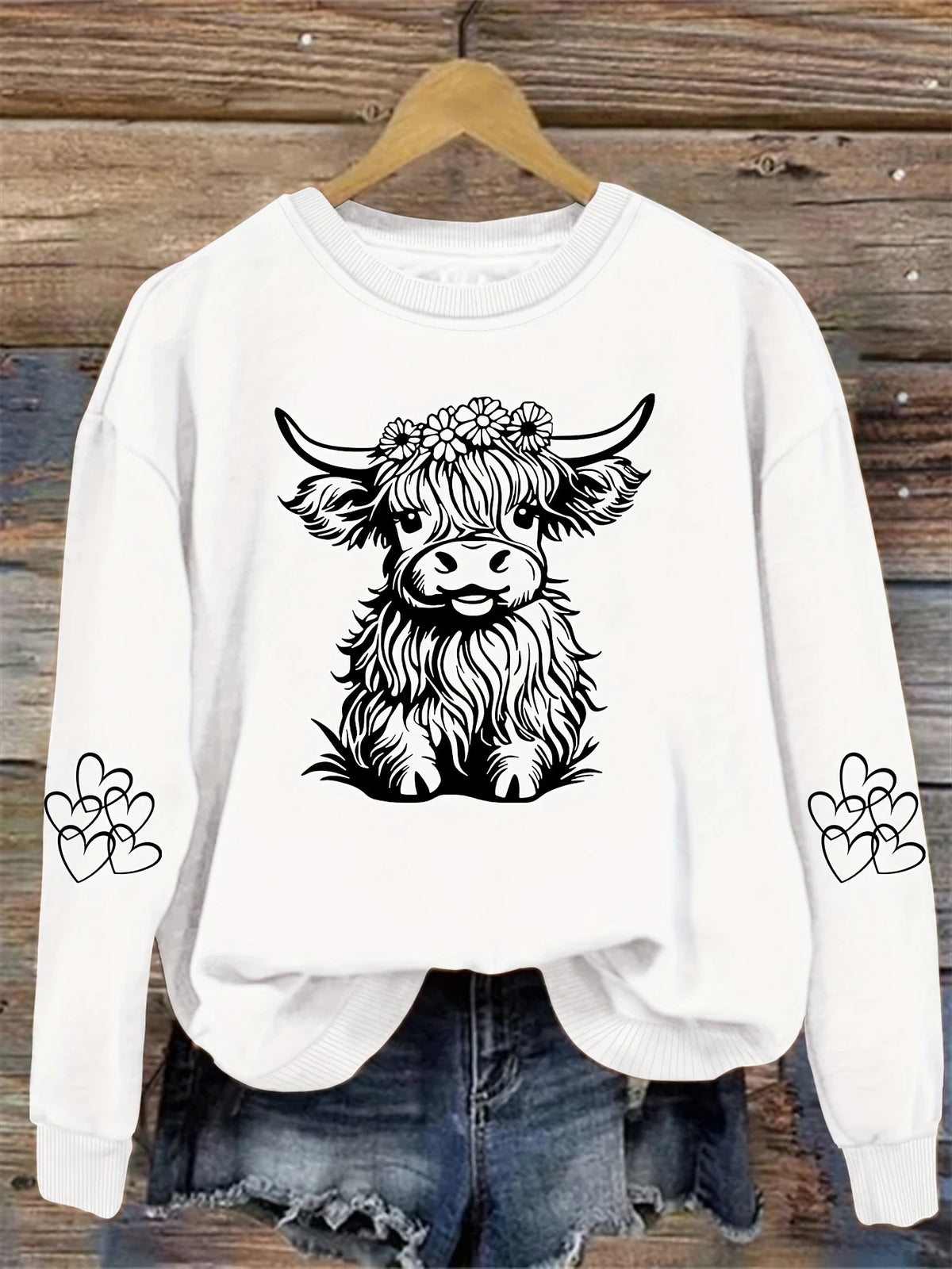 Sweat à capuche imprimé vache dessin animé Kawaii pour femmee