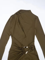 Mini robe évider froncé moulante pour femmes