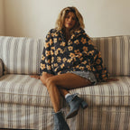 Sweat-shirt en polaire à fleurs pour femmes