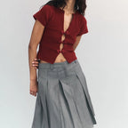 T-shirt vintage  à boucles ouvertes sur le devant pour femmes