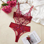 Lingerie sexy body une pièce soutien-gorge slips pour femmes