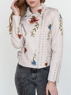 Veste en faux cuir vintage pour femmes