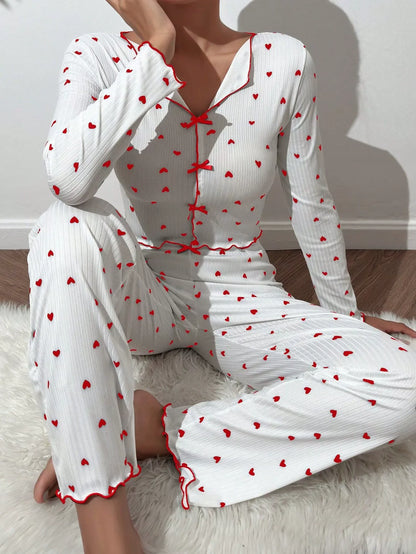 Pyjama Fleuri Femme – Haut Manches Longues et Pantalon