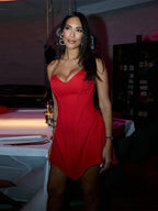 Robe courte sexy en dentelle transparente pour femmes