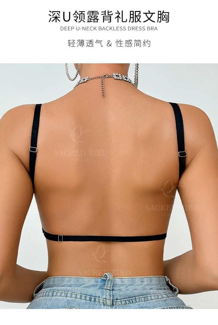 Soutien-gorge légers et sans couture en maille à col en U pour femmes