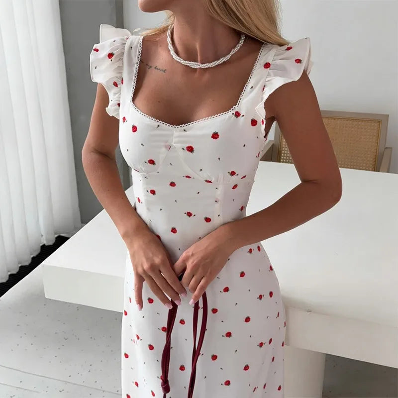 Robe imprimée de roses pour femmes