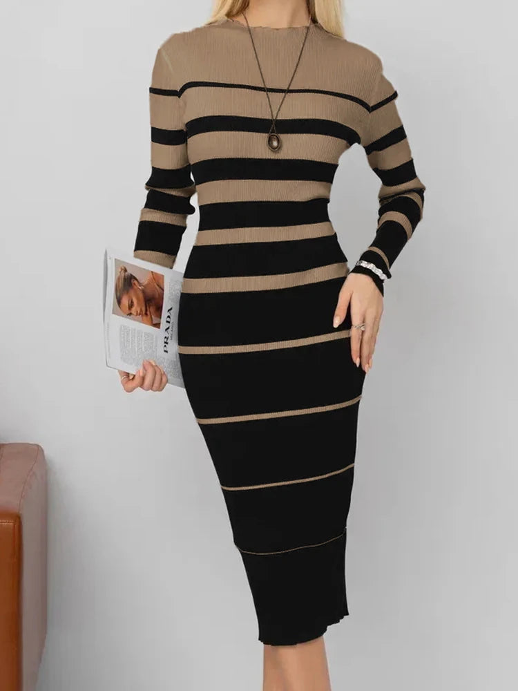 Robe à manches longues tricot pour femmes