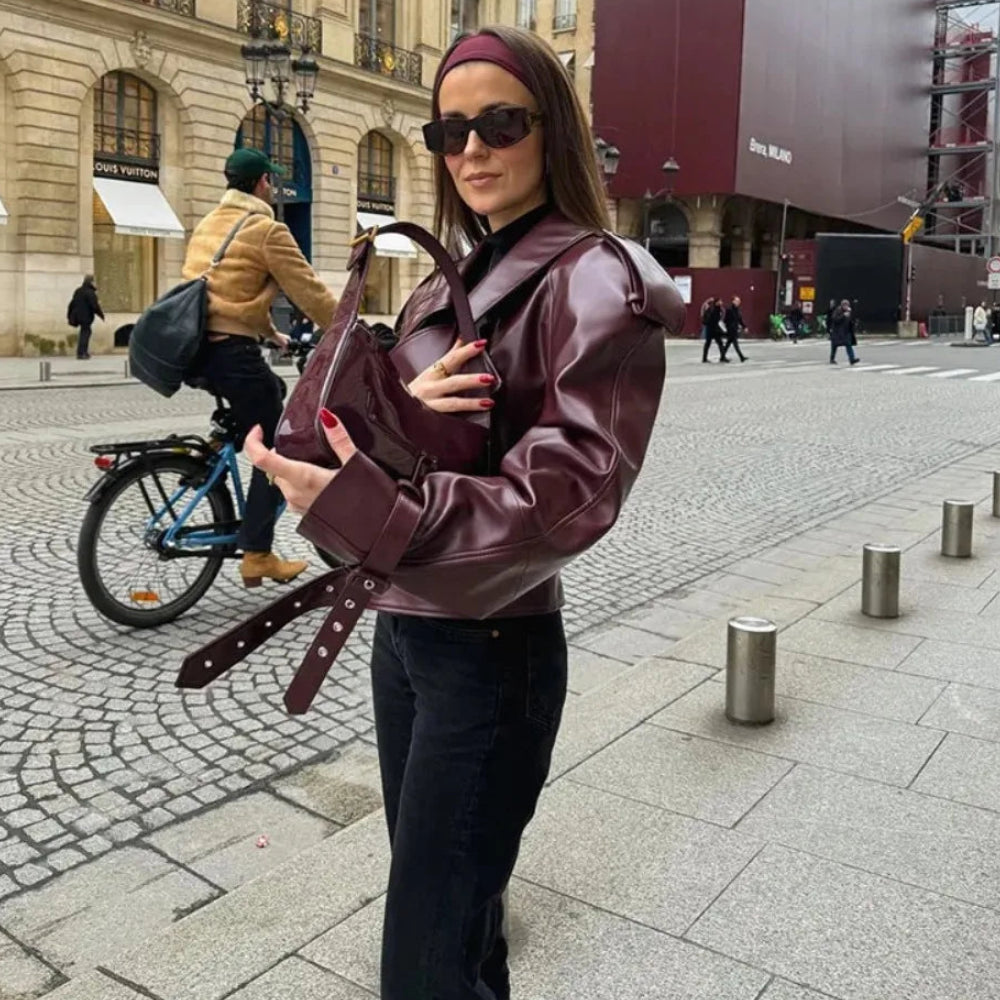 Veste Rétro Femme – Similicuir PU