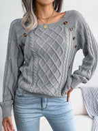 Pulls en tricot à col carré uni décontractés pour femmes