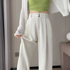 Pantalon ample taille haute pour femmes