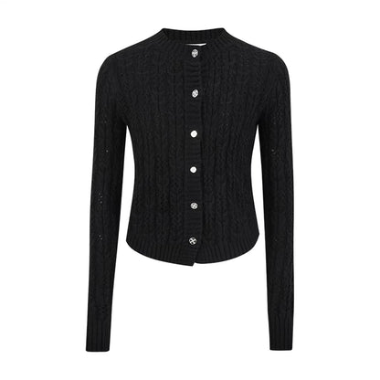 Cardigan Court Ajouré Femme – Style Coréen