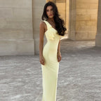 Robe Maxi moulante à bretelles Spaghetti pour femmes