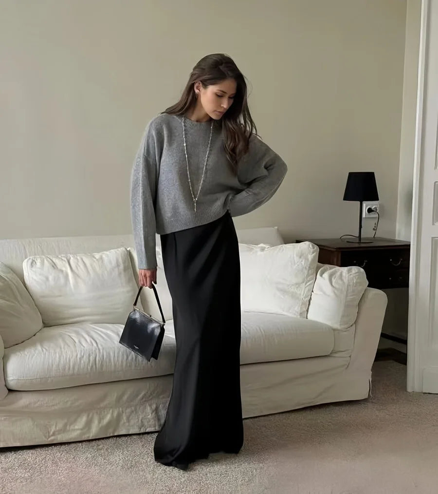 Pull Épais Femme – Col Rond et Coloris Uni
