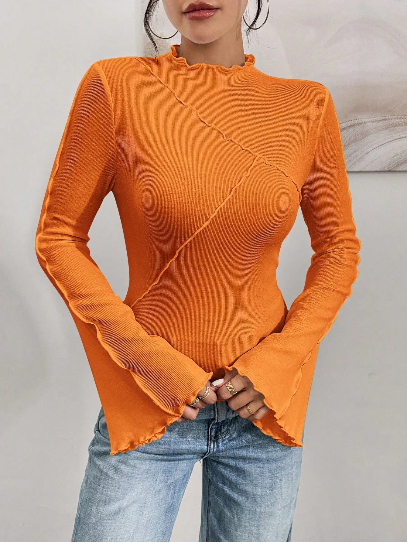 T-shirts unis décontractés et ajustés pour femmes