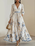 Robe longue style Boho, manches longues pour femmes