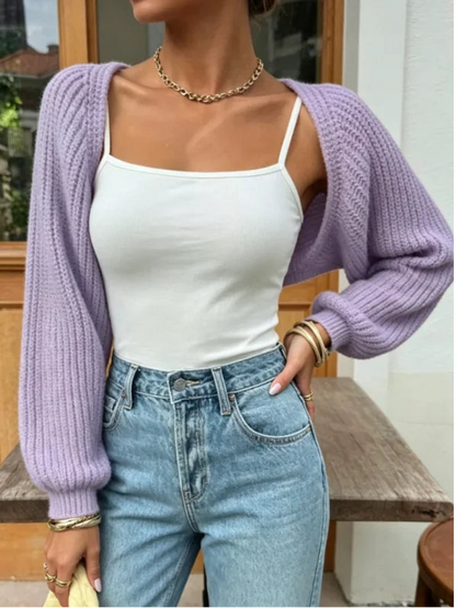 Cardigan Court Femme – Maille et Manches Longues