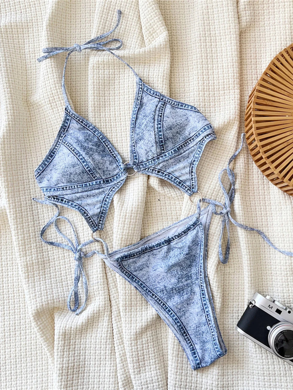 Maillot de bain une pièce en jean pour femmes
