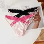 Culotte taille basse en dentelle transparent pour femmes