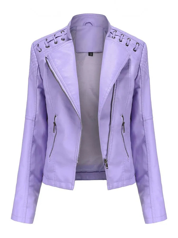 Veste en cuir Slim pour femmes