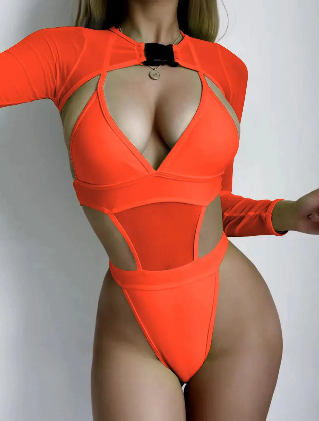 Maillot de bain deux pièces rose néon pour femmes
