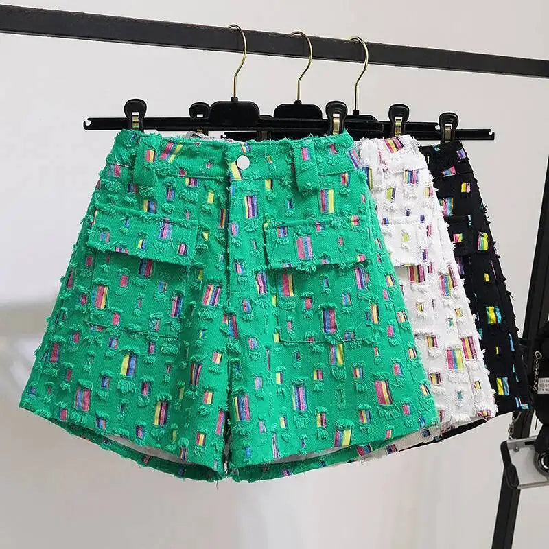 Short d'été tendance taille haute pour femmes
