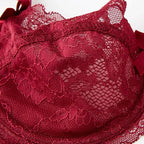 Ensemble de soutien-gorge en dentelle brodée Ultra fin et culotte pour femmes