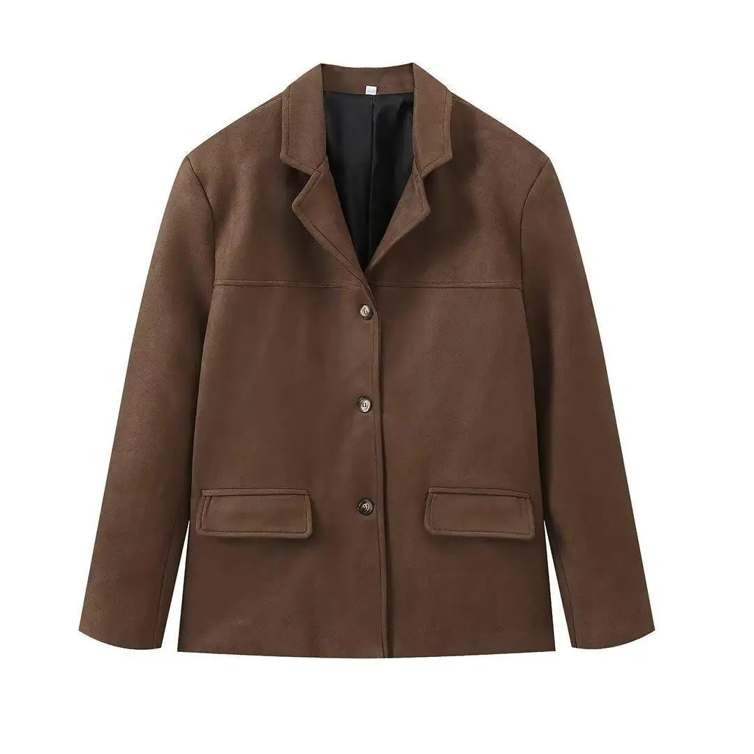 Veste confortable et décontractée de couleur unie pour femmes