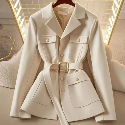 Veste Boutonnée Femme – Ceinture à Nouer