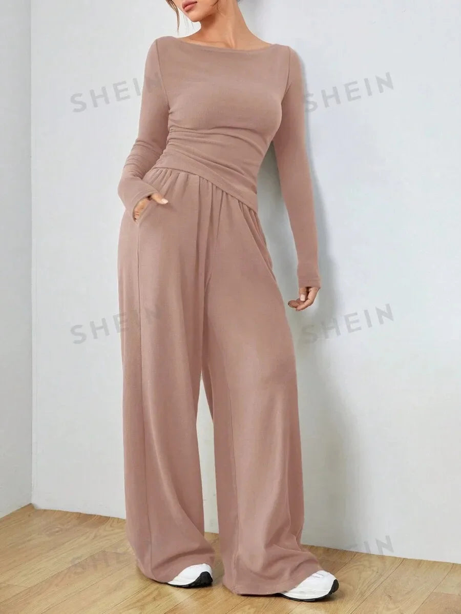 Ensembles deux pièces décontracté pantalons amples pour femmes