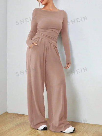 Ensemble Femme 2 Pièces – Haut et Pantalon Ample